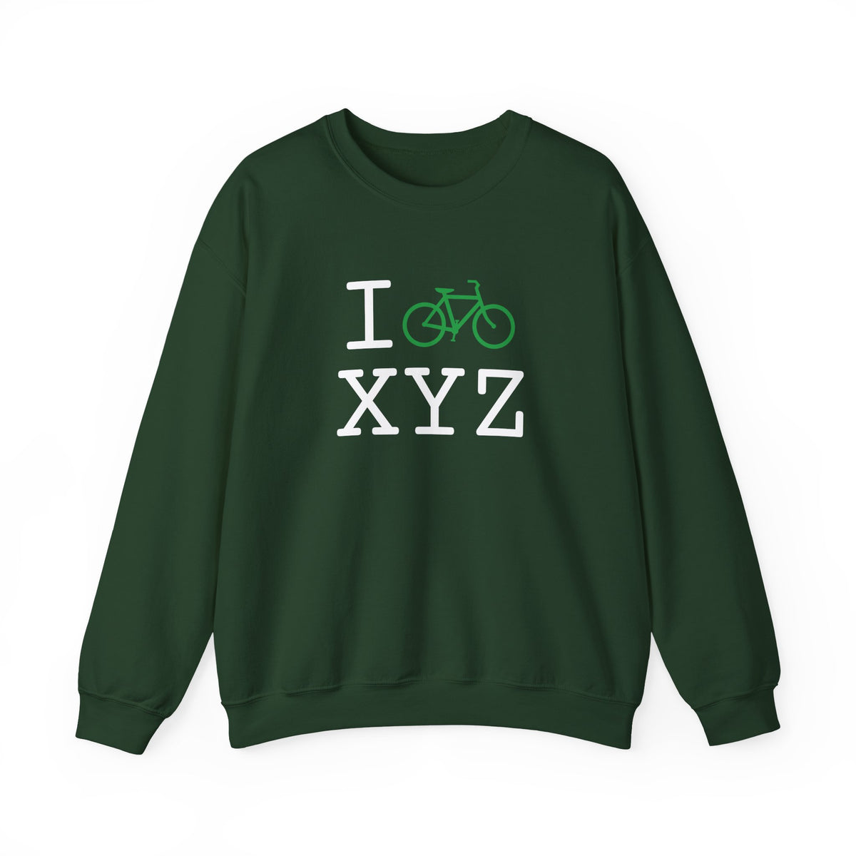 I Bike sweatshirt, green bike