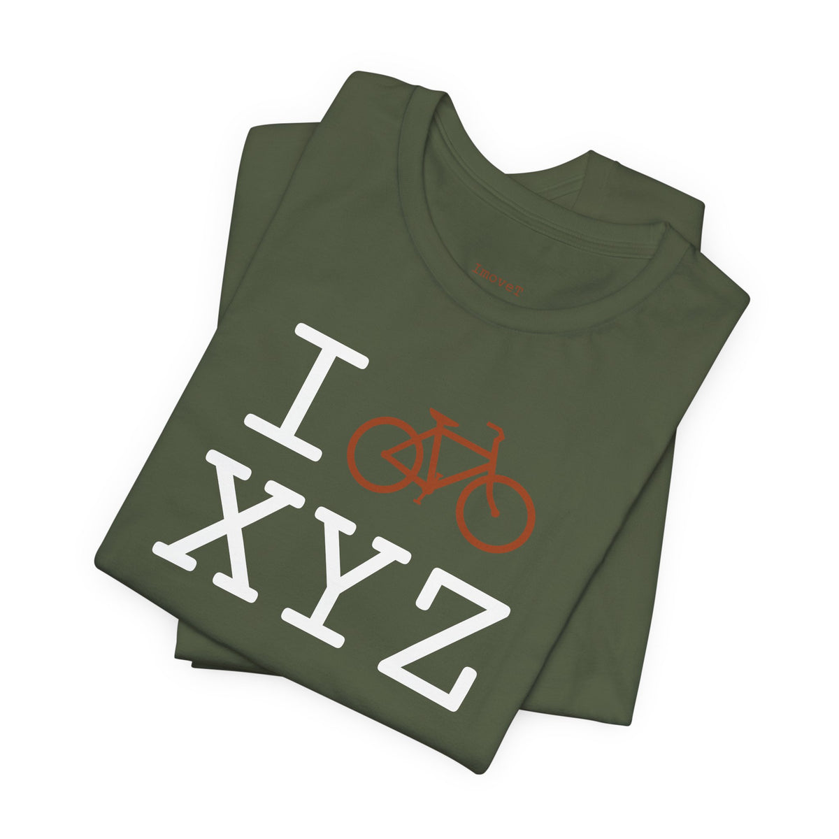 I Bike unisex T, dark orange bike