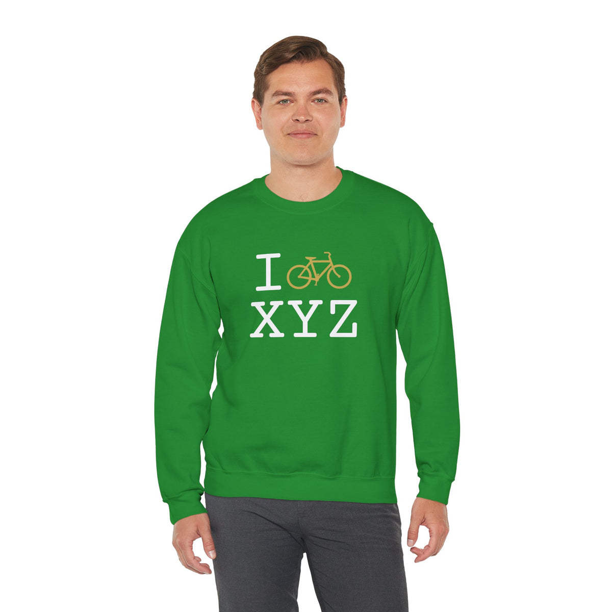 I Bike sweatshirt, gold bike