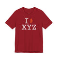 I Hike unisex T, orange hiker