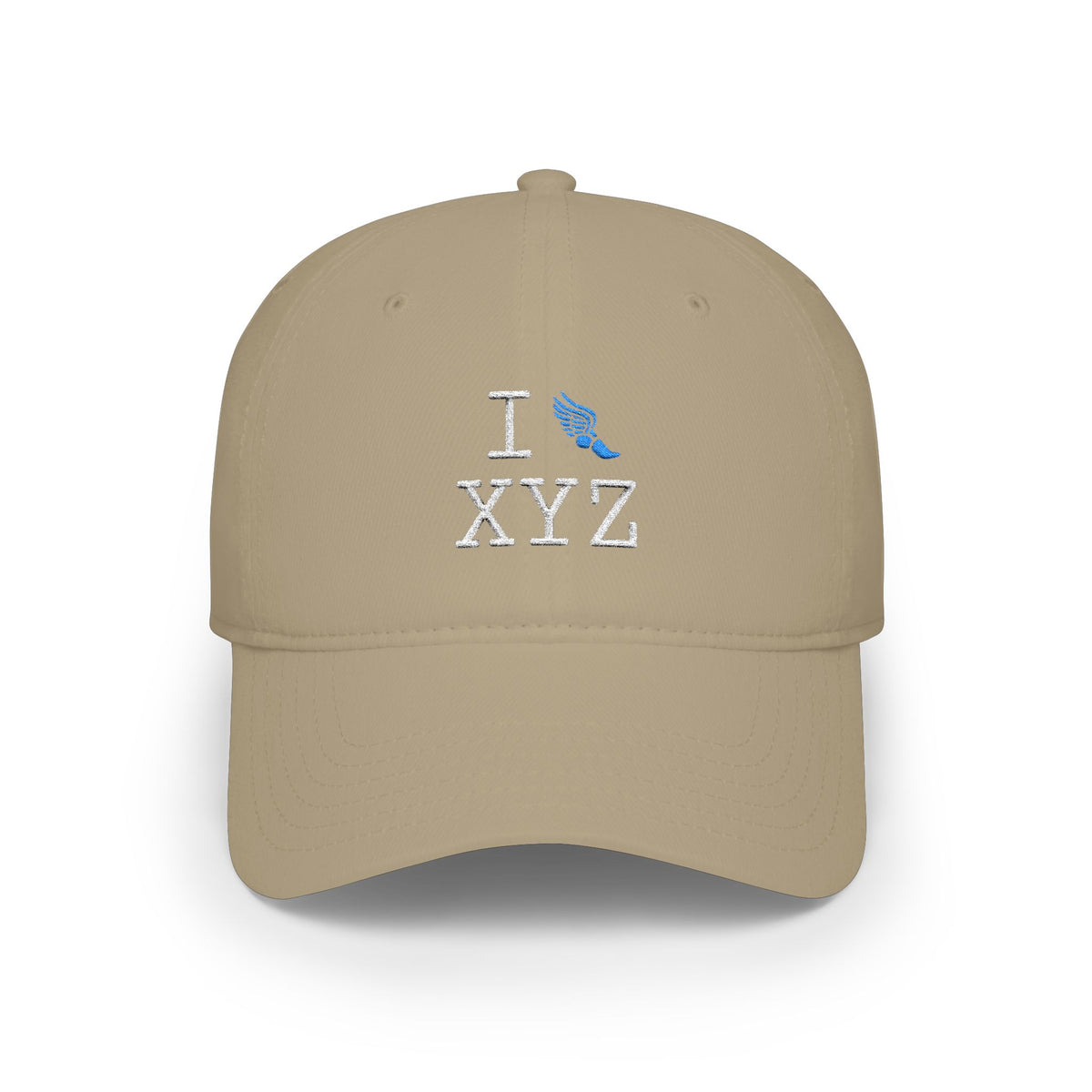 I Run baseball cap, light blue logo