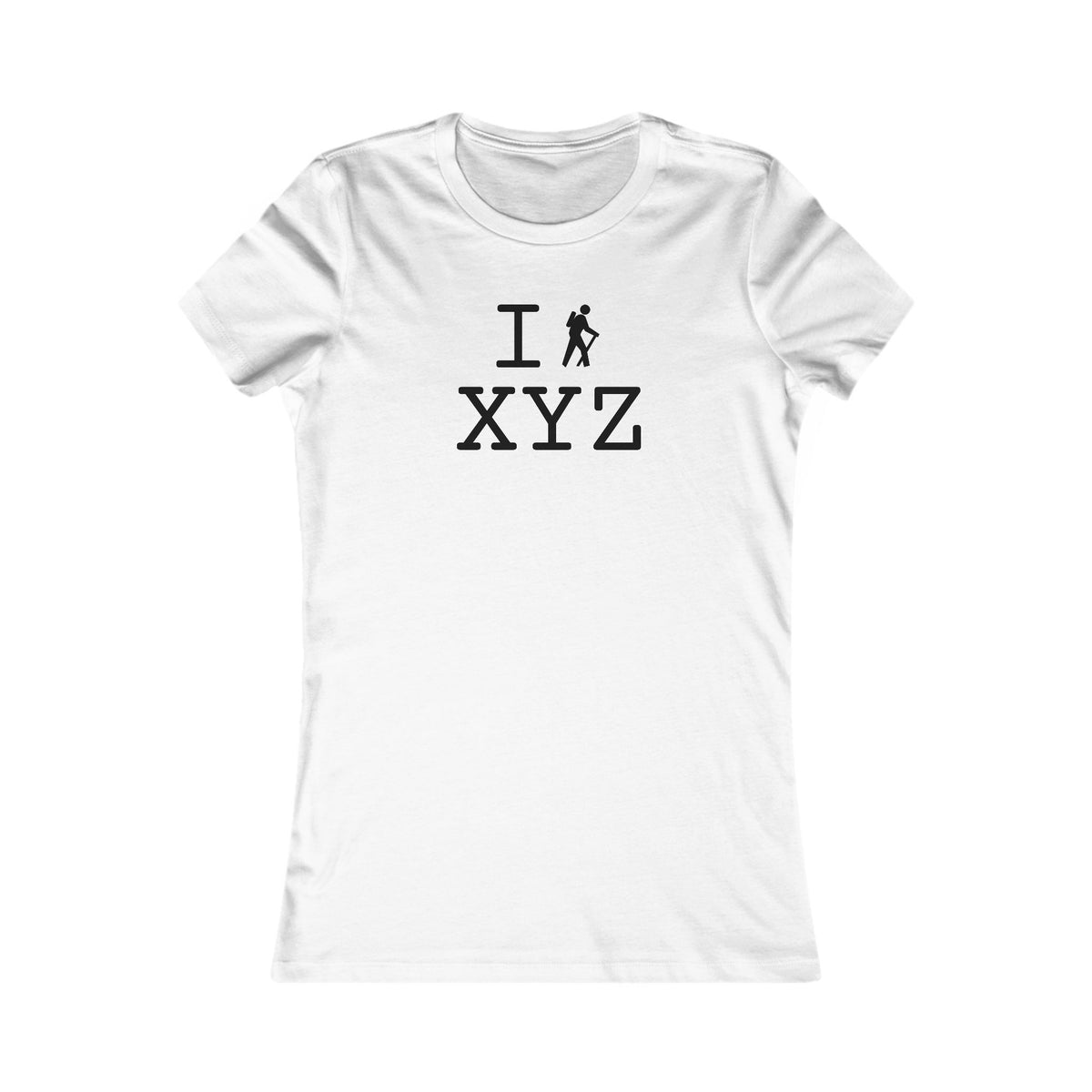 I Hike women's T, black hiker