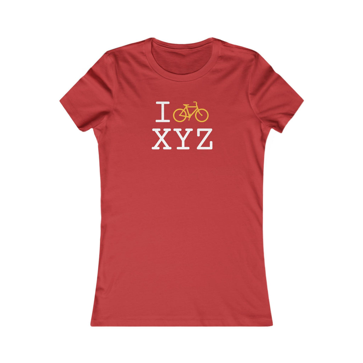I Bike women's T, yellow bike