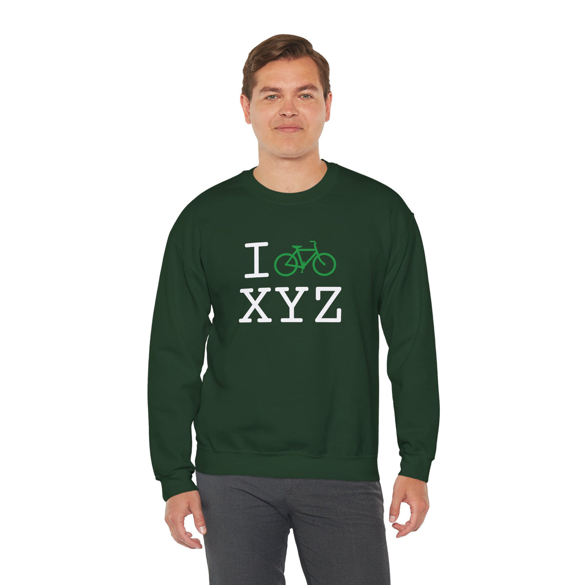 I Bike sweatshirt, green bike