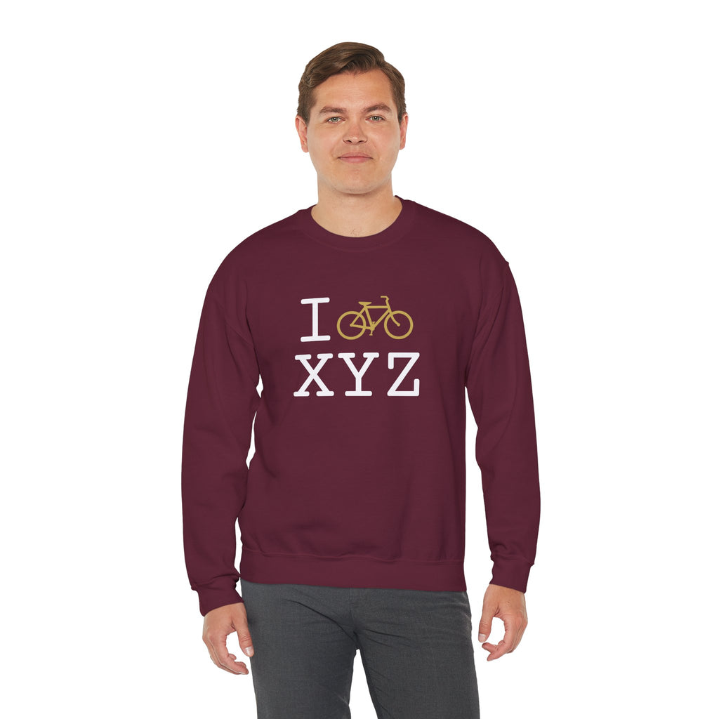 I Bike sweatshirt, gold bike