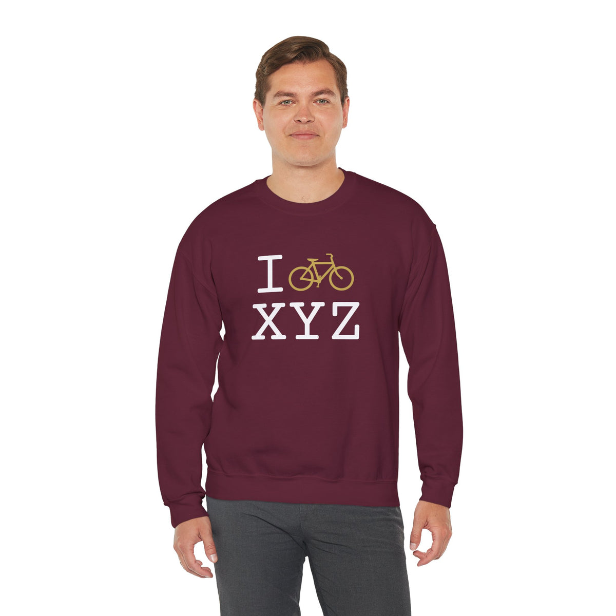 I Bike sweatshirt, gold bike