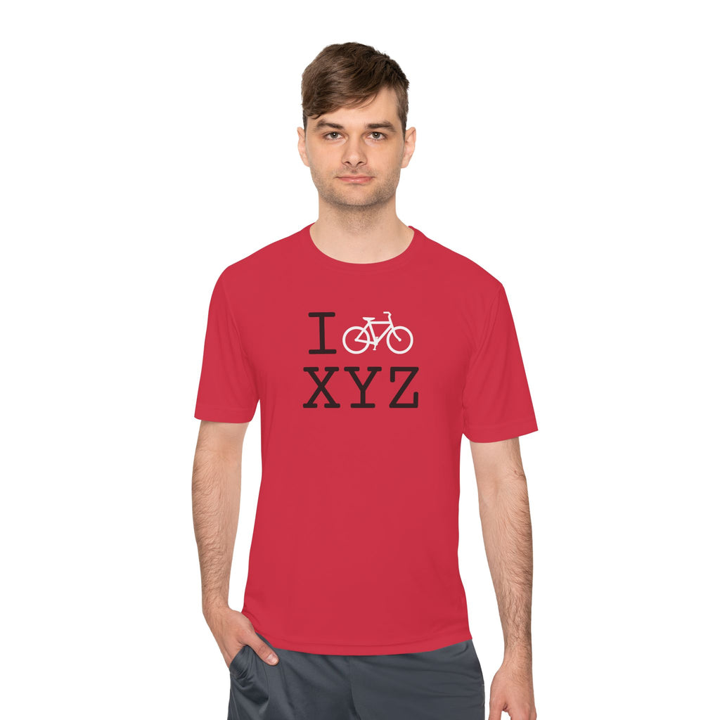 I Bike athletic T, white bike