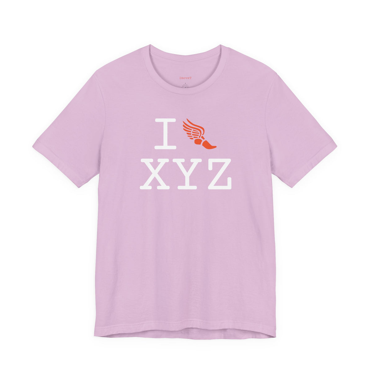 I Run unisex T, orange logo