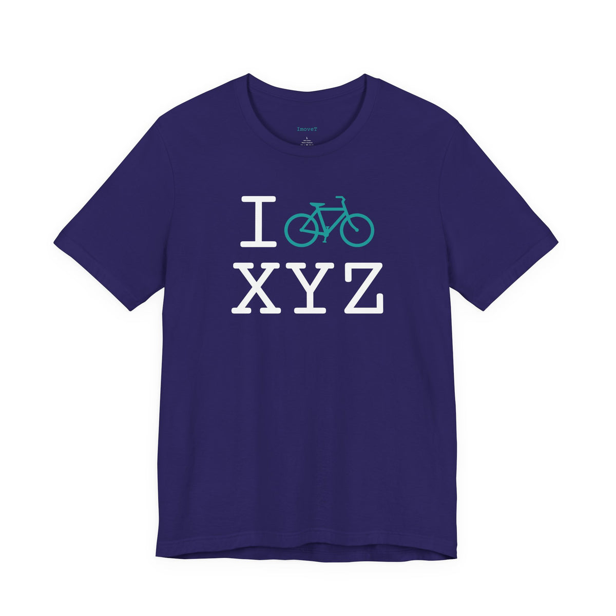 I Bike unisex T, teal bike