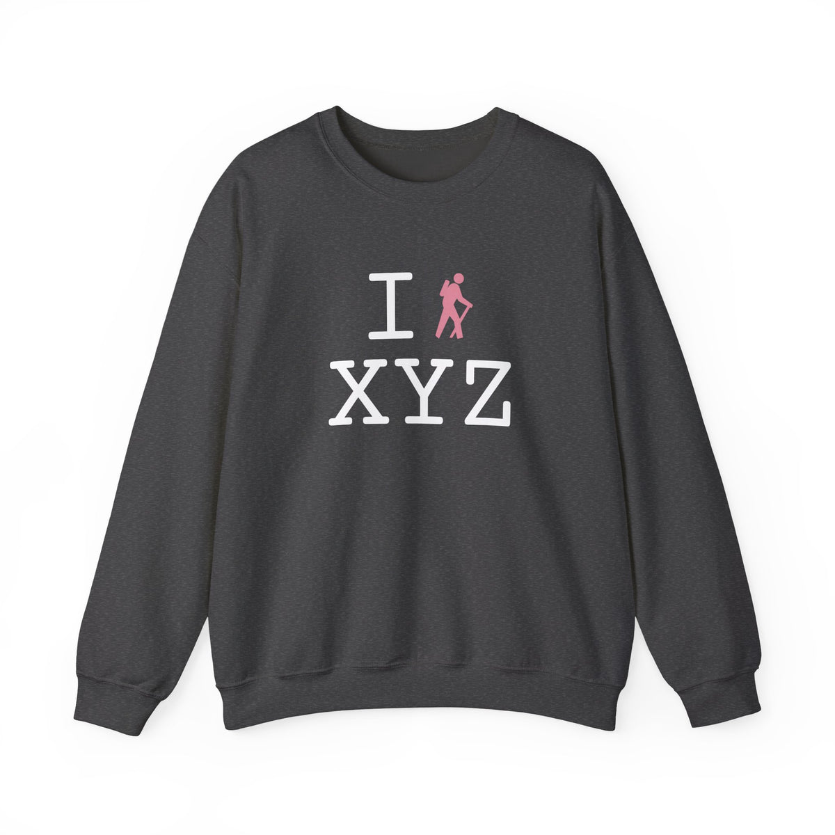I Hike sweatshirt, pink hiker