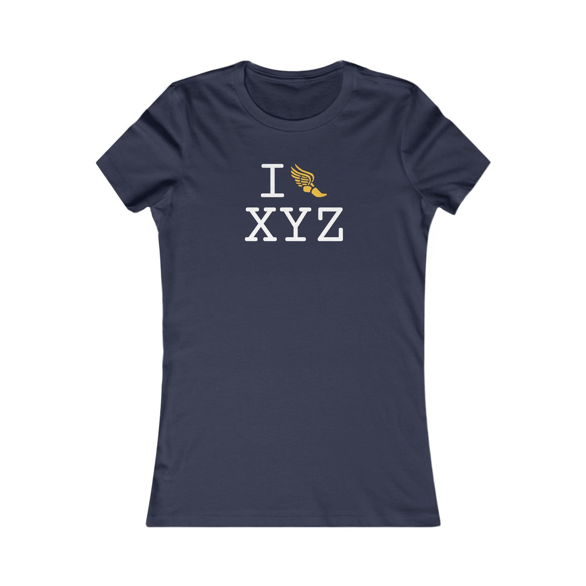 I Run women's T, yellow logo