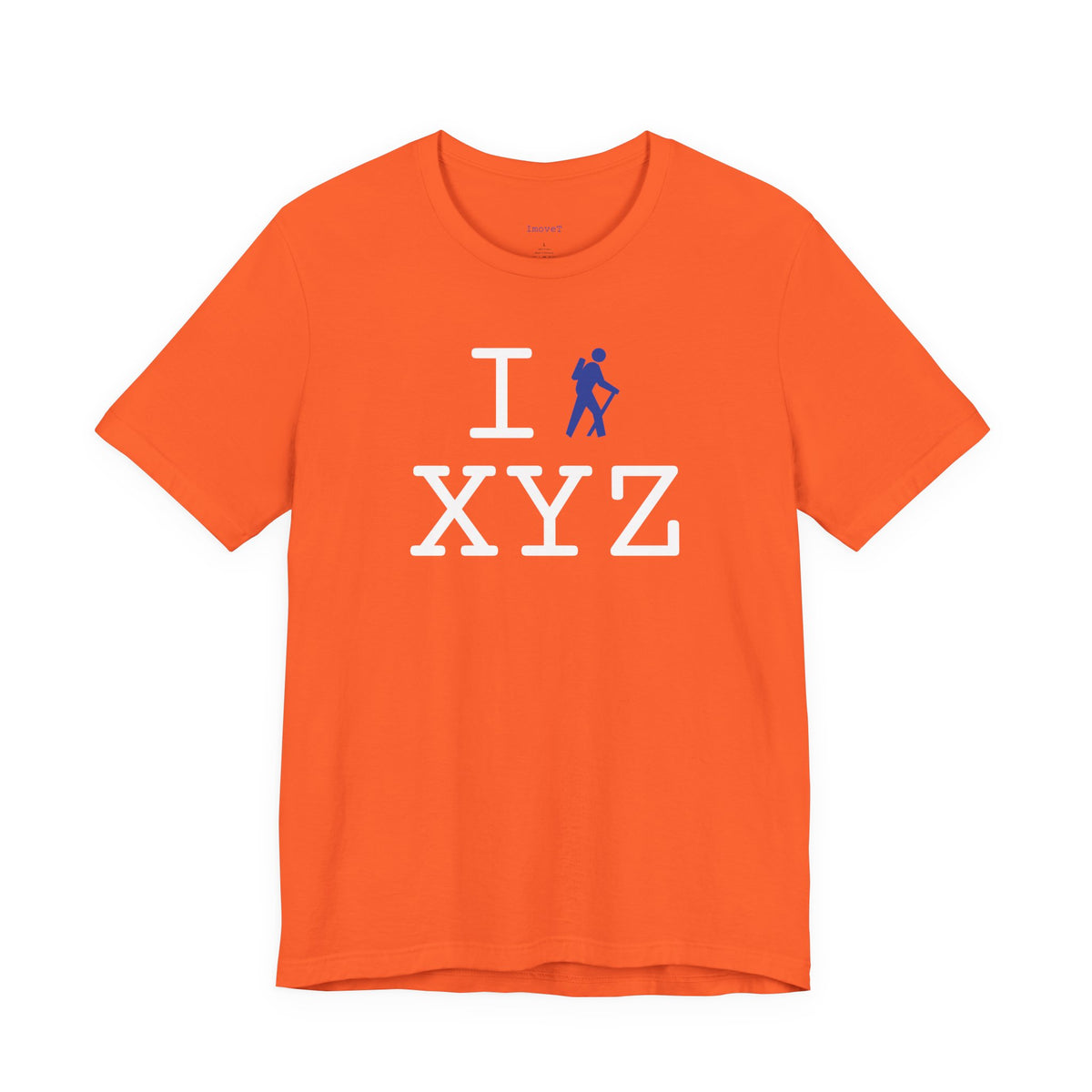 I Hike unisex T, blue hiker