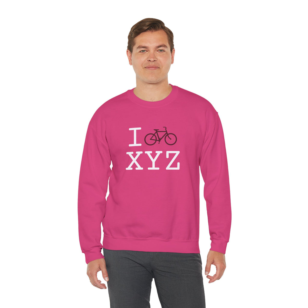 I Bike sweatshirt, maroon bike