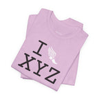 I Run unisex T, white logo