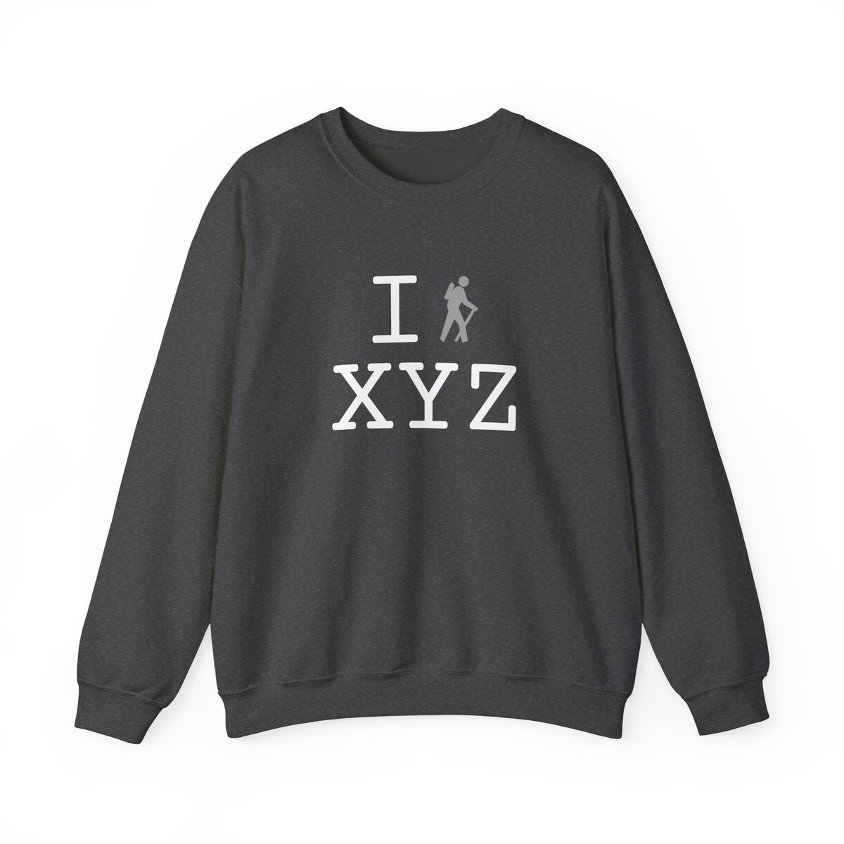 I Hike sweatshirt, grey hiker