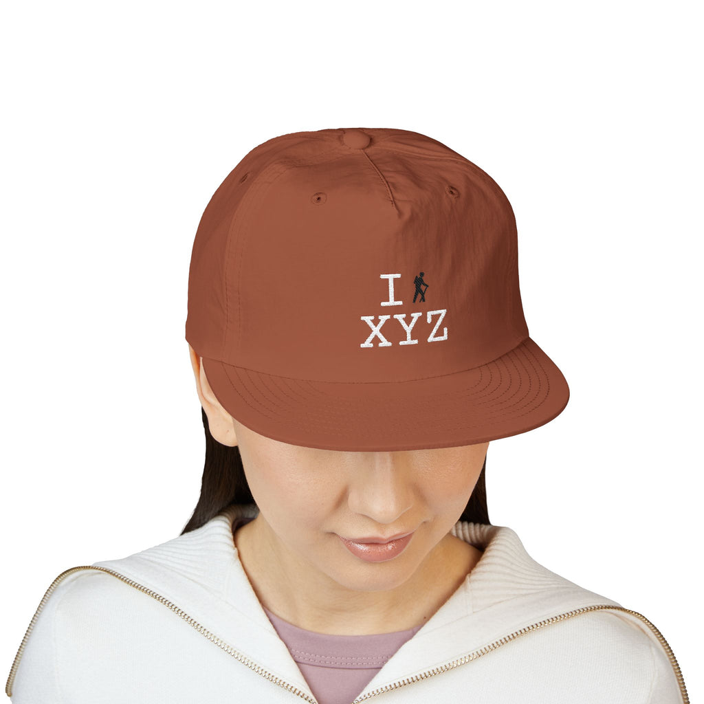 I Hike athletic hat, black hiker