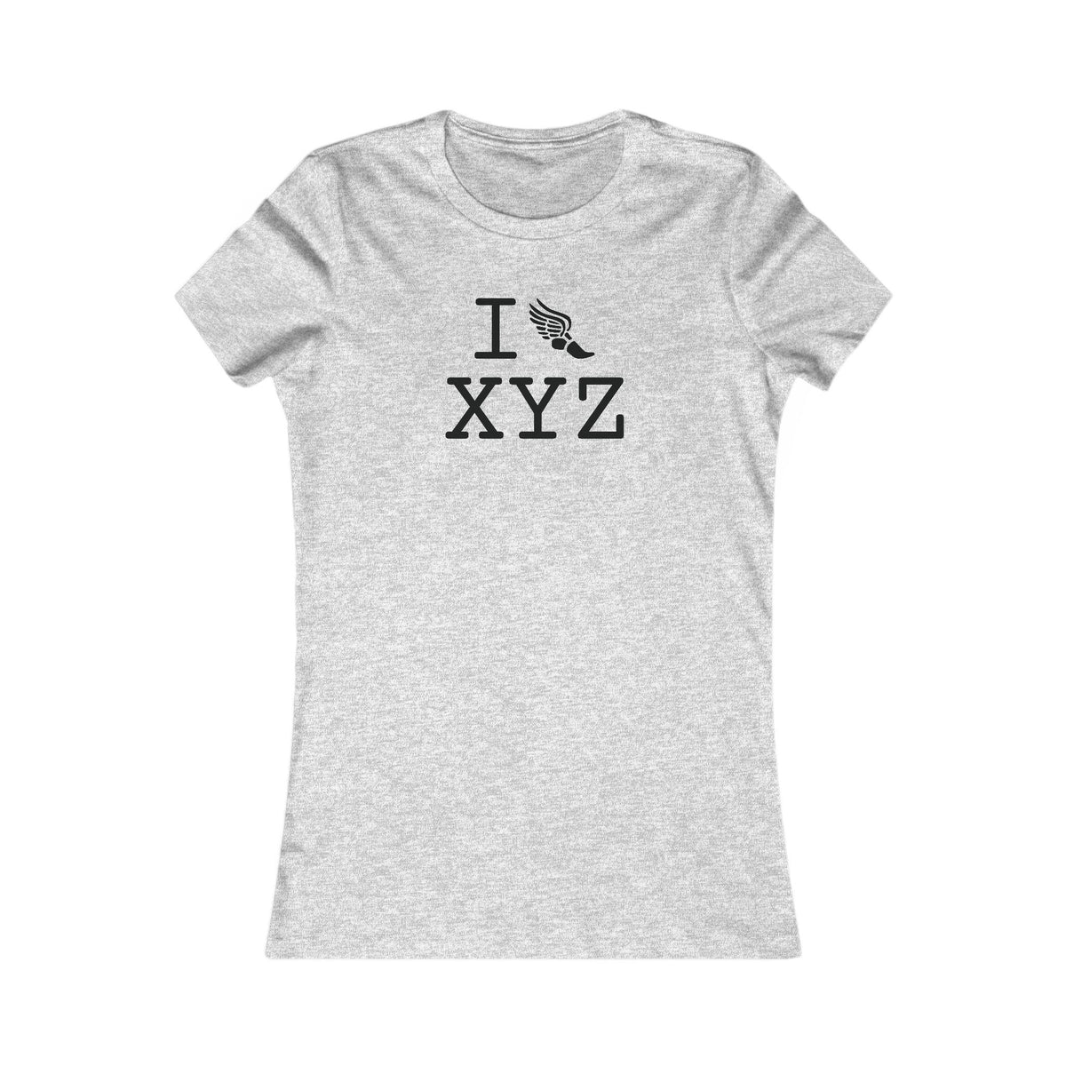 I Run women's T, black logo