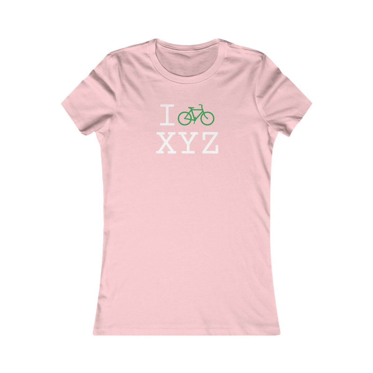 I Bike women's T, green bike