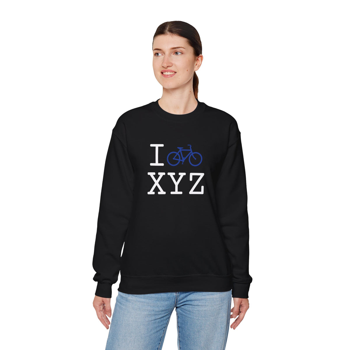 I Bike sweatshirt, blue bike