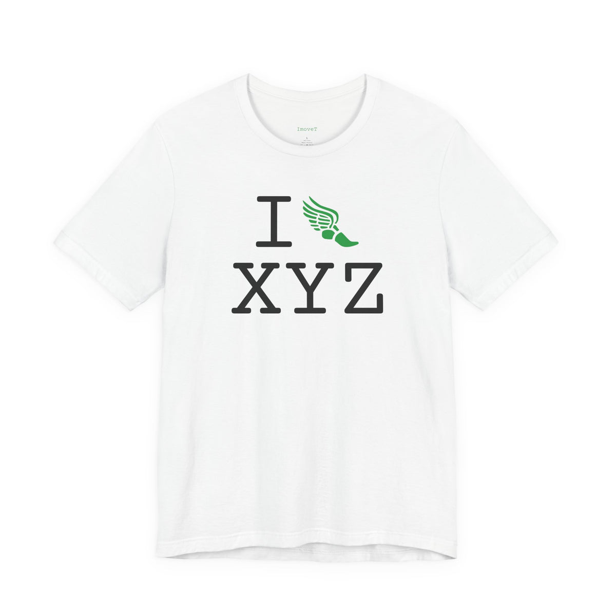 I Run unisex T, green logo