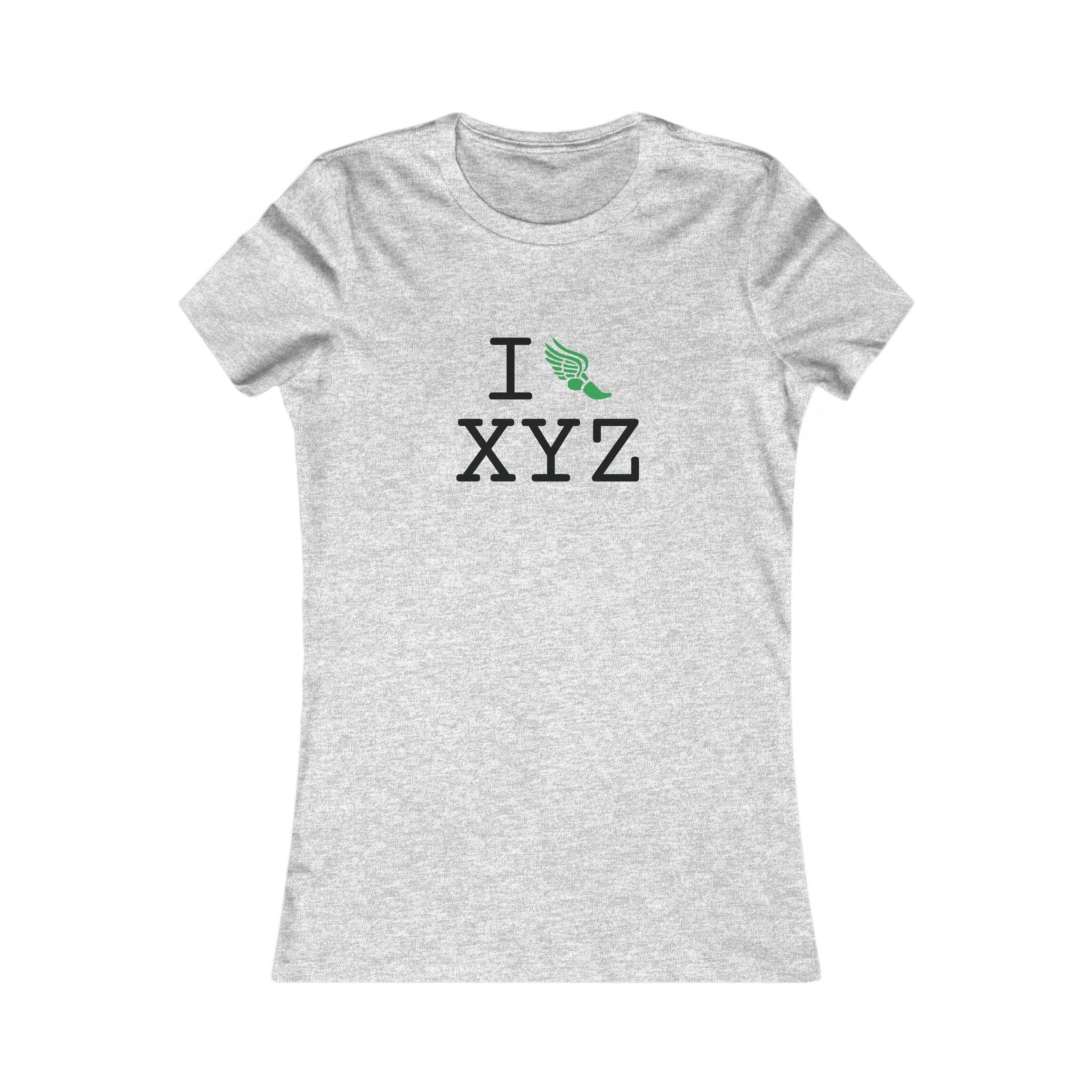 I Run ___ women's T, green logo