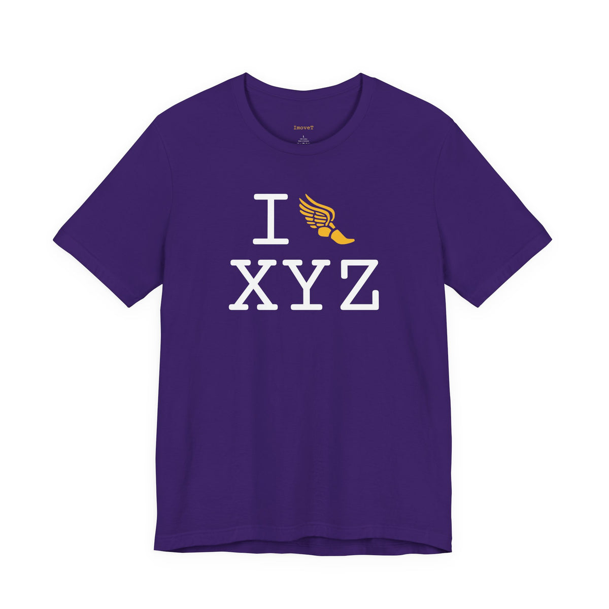I Run unisex T, yellow logo