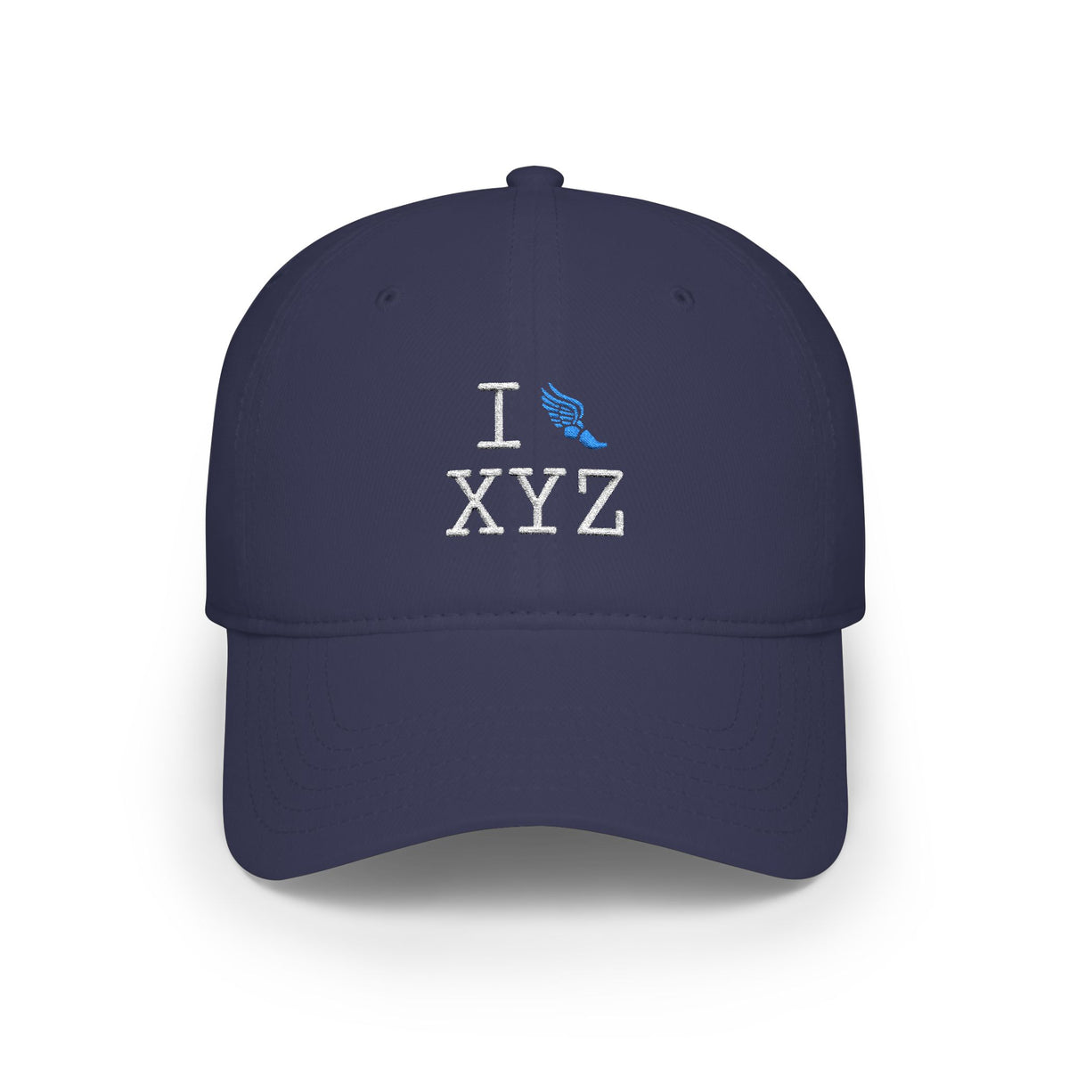 I Run baseball cap, light blue logo
