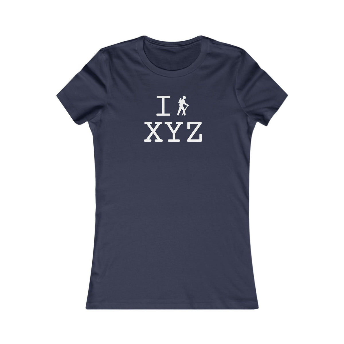 I Hike women's T, white hiker