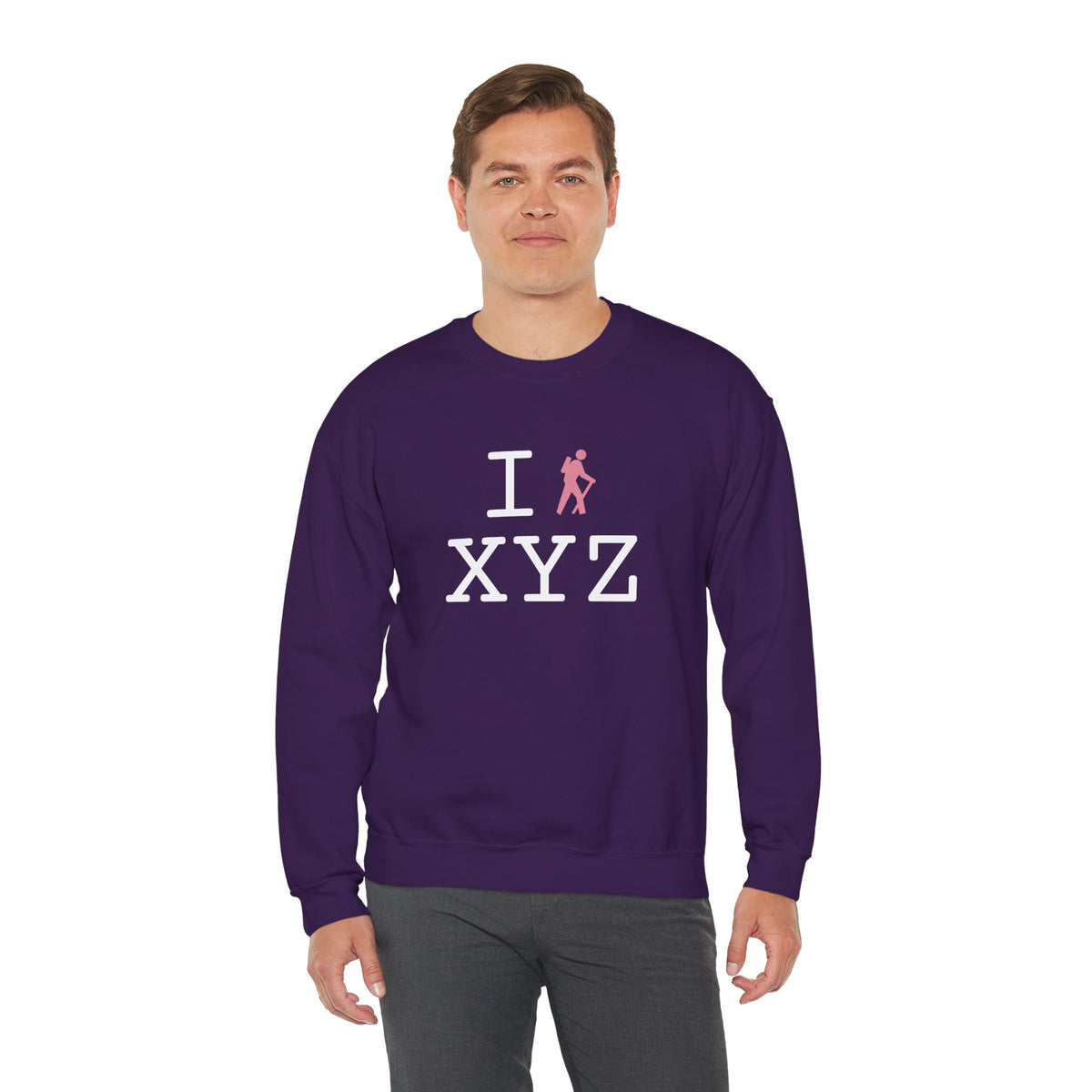 I Hike sweatshirt, pink hiker