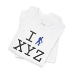 I Hike unisex T, blue hiker