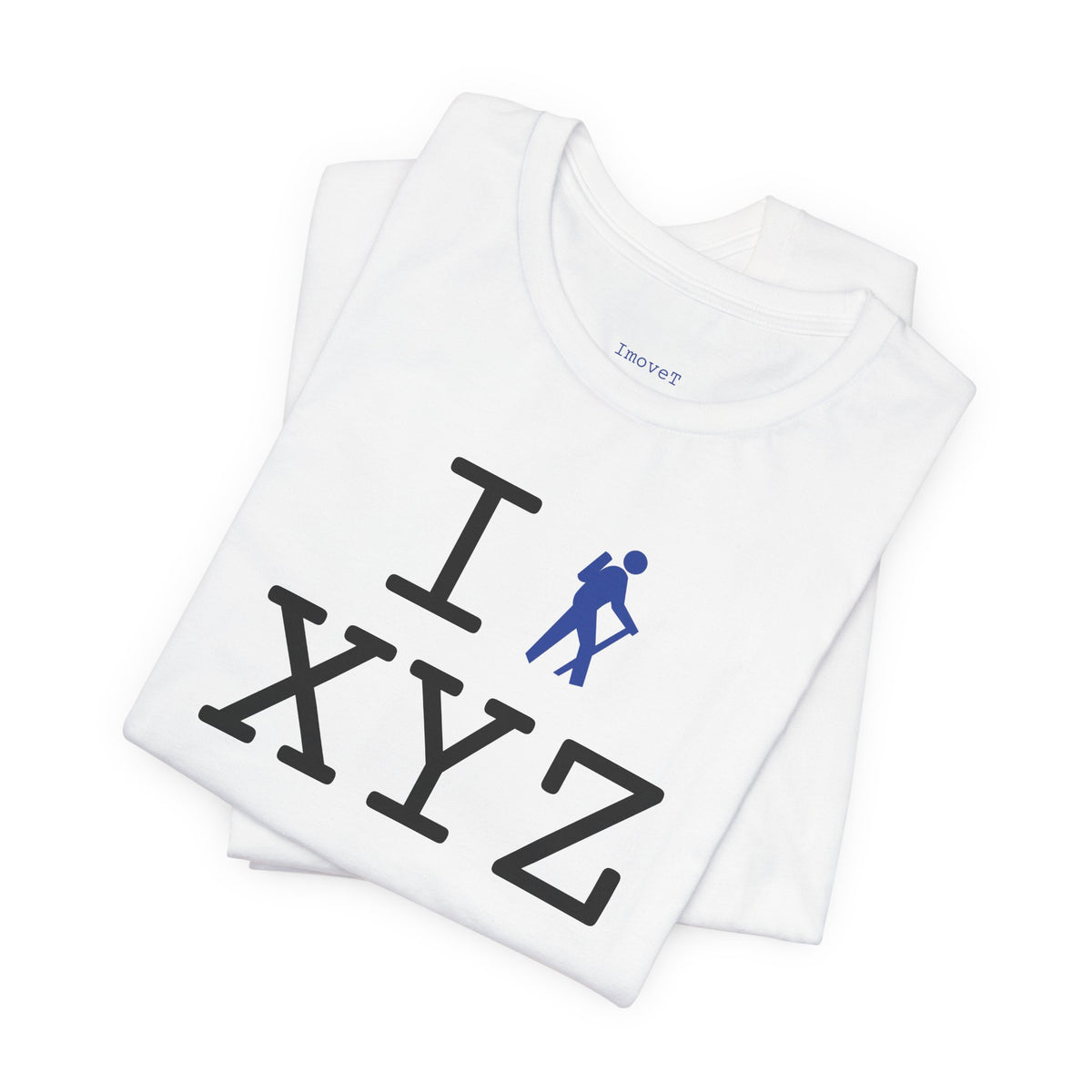 I Hike unisex T, blue hiker