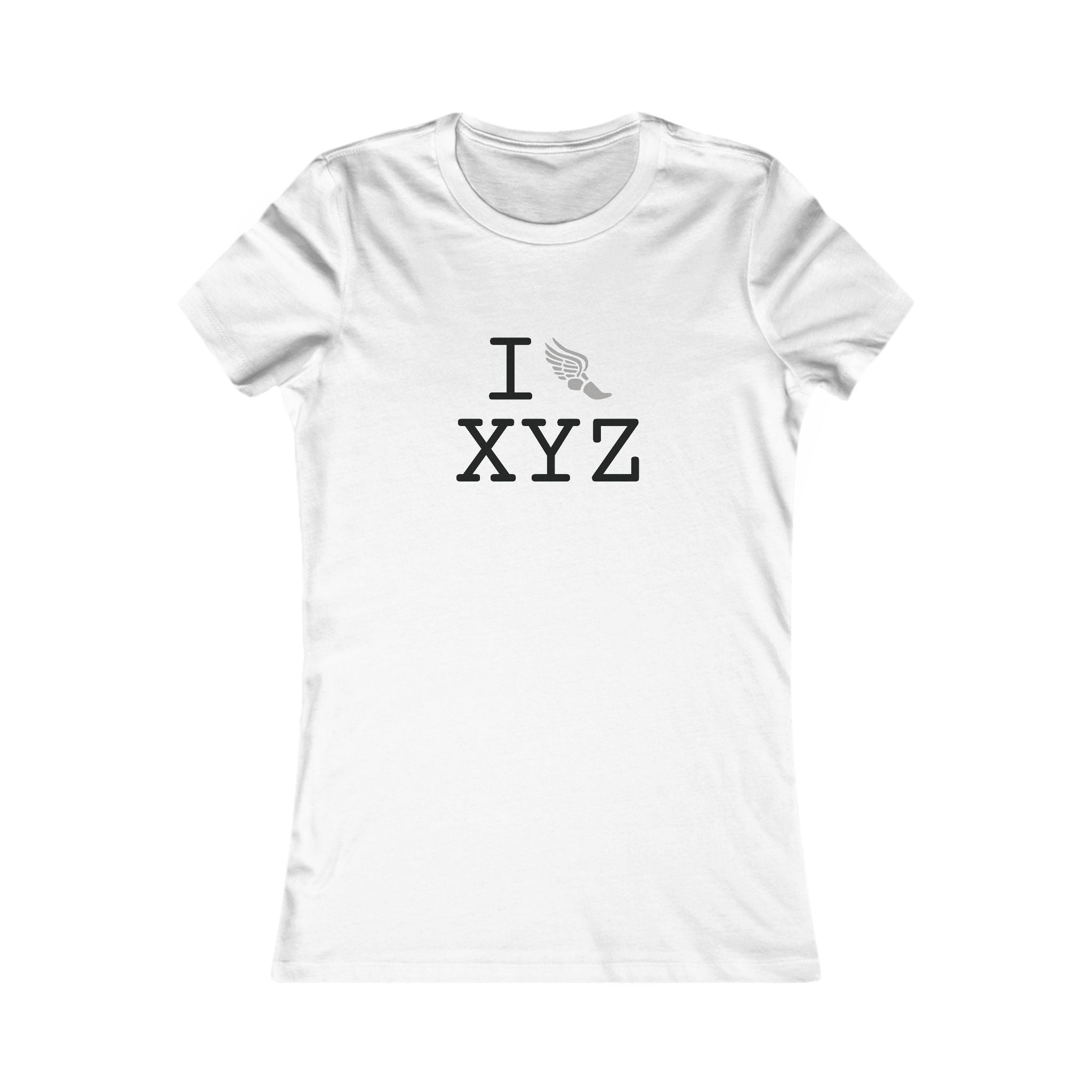 I Run ___ women's T, grey logo