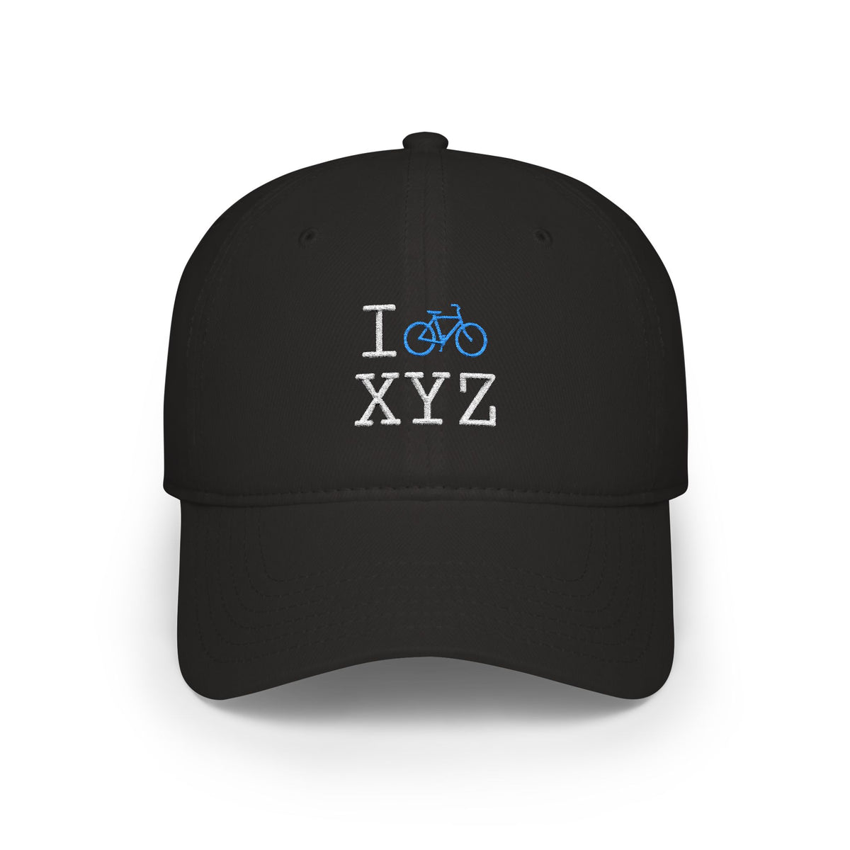 I Bike baseball cap, light blue bike