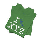 I Run unisex T, blue logo