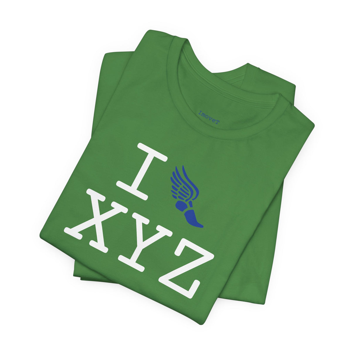 I Run unisex T, blue logo