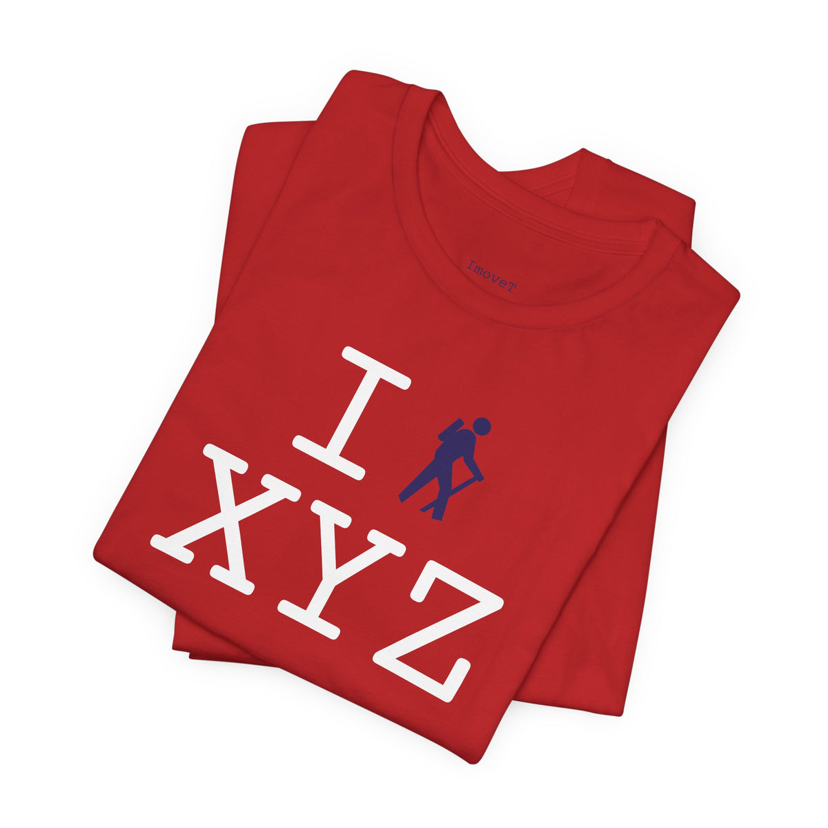 I Hike unisex T, navy hiker