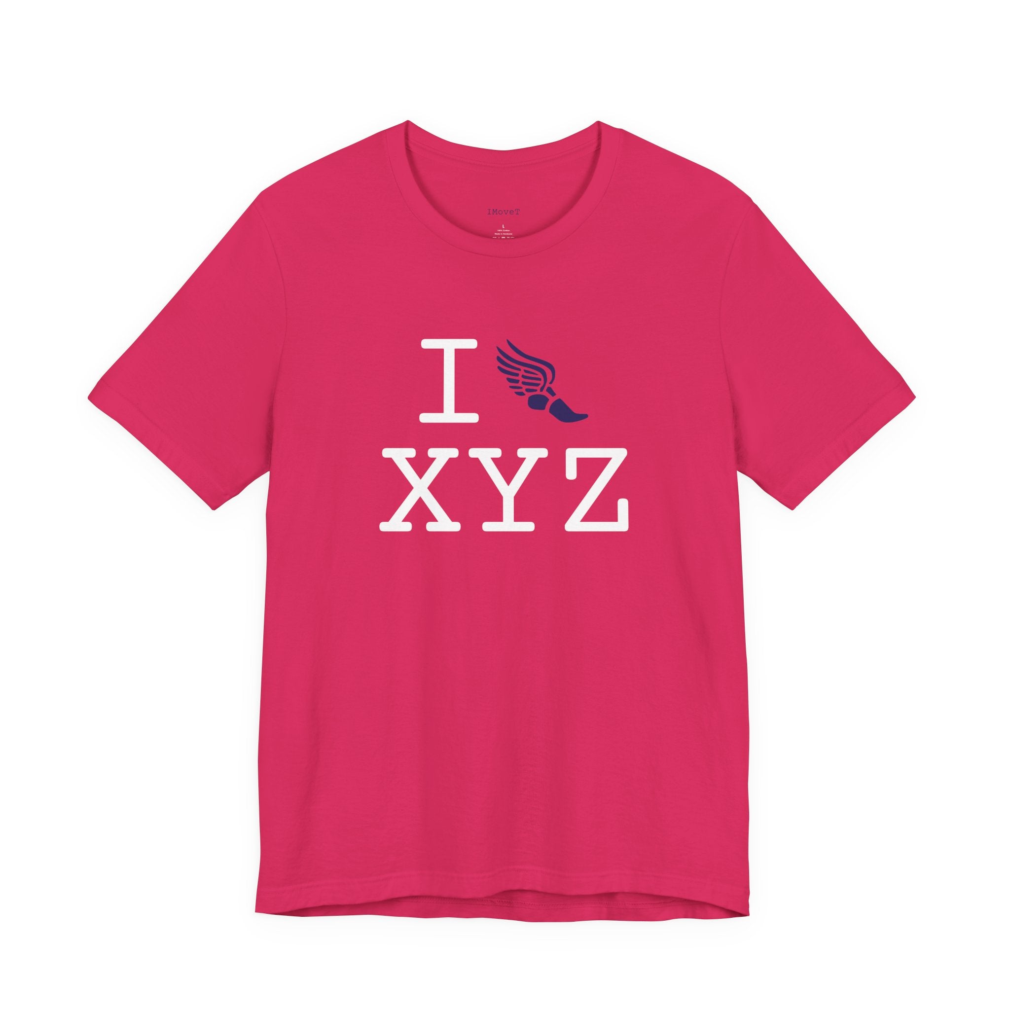 I Run ___ unisex T, navy logo
