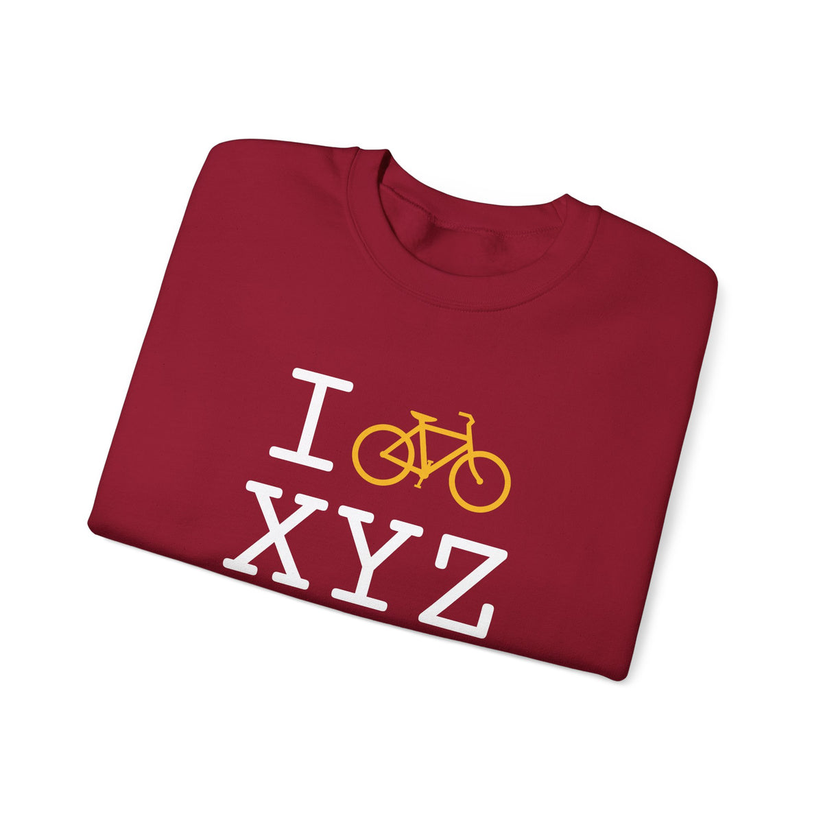 I Bike sweatshirt, yellow bike
