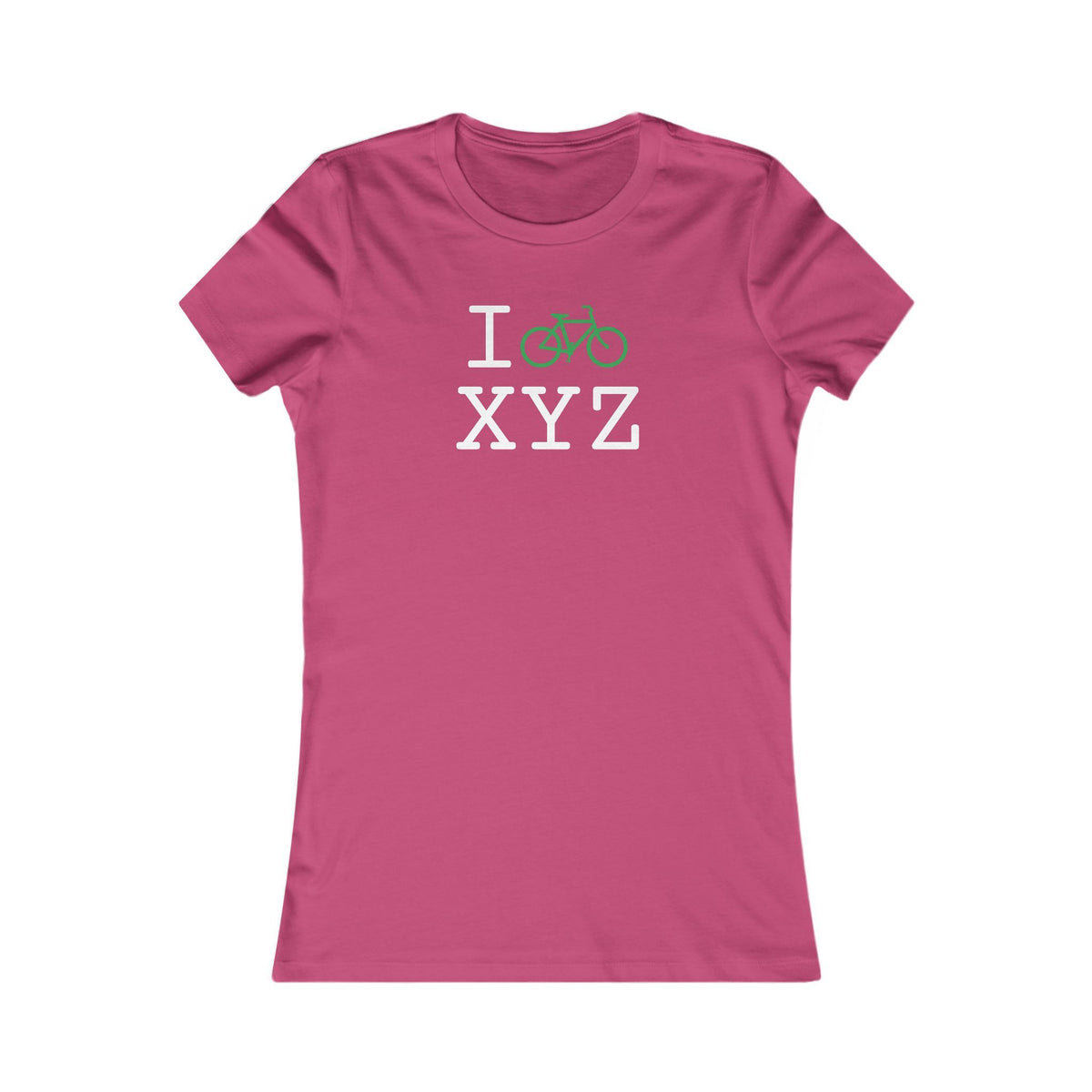 I Bike women's T, green bike