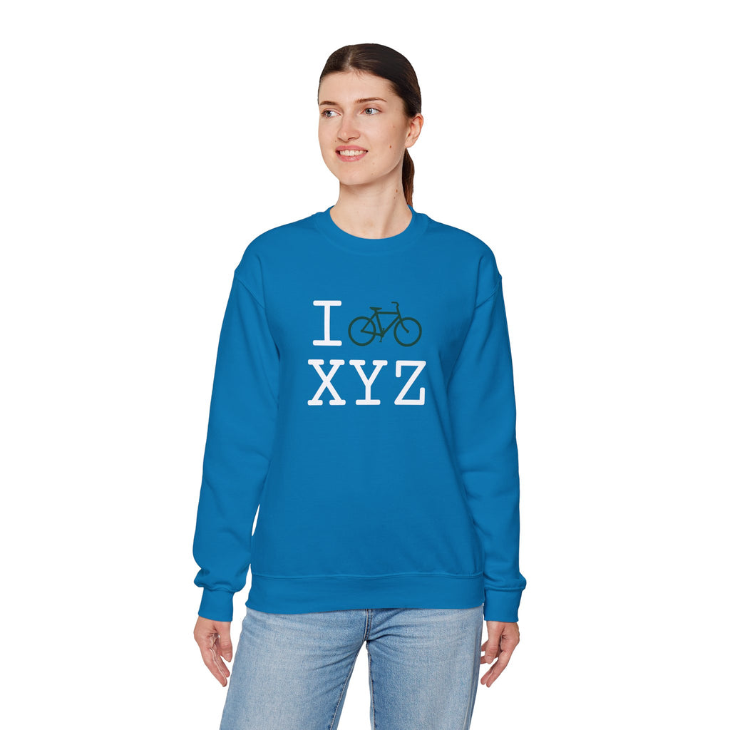 I Bike sweatshirt, dark green bike