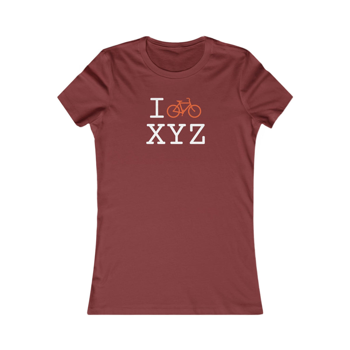 I Bike women's T, orange bike