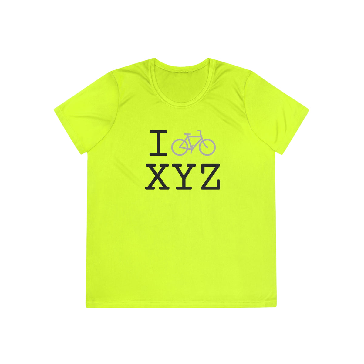 I Bike women's athletic T, grey bike