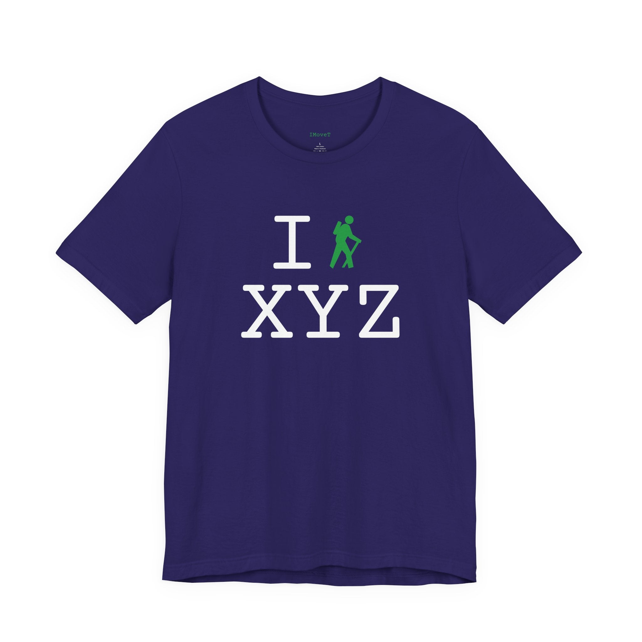 I Hike ___ unisex T, green hiker