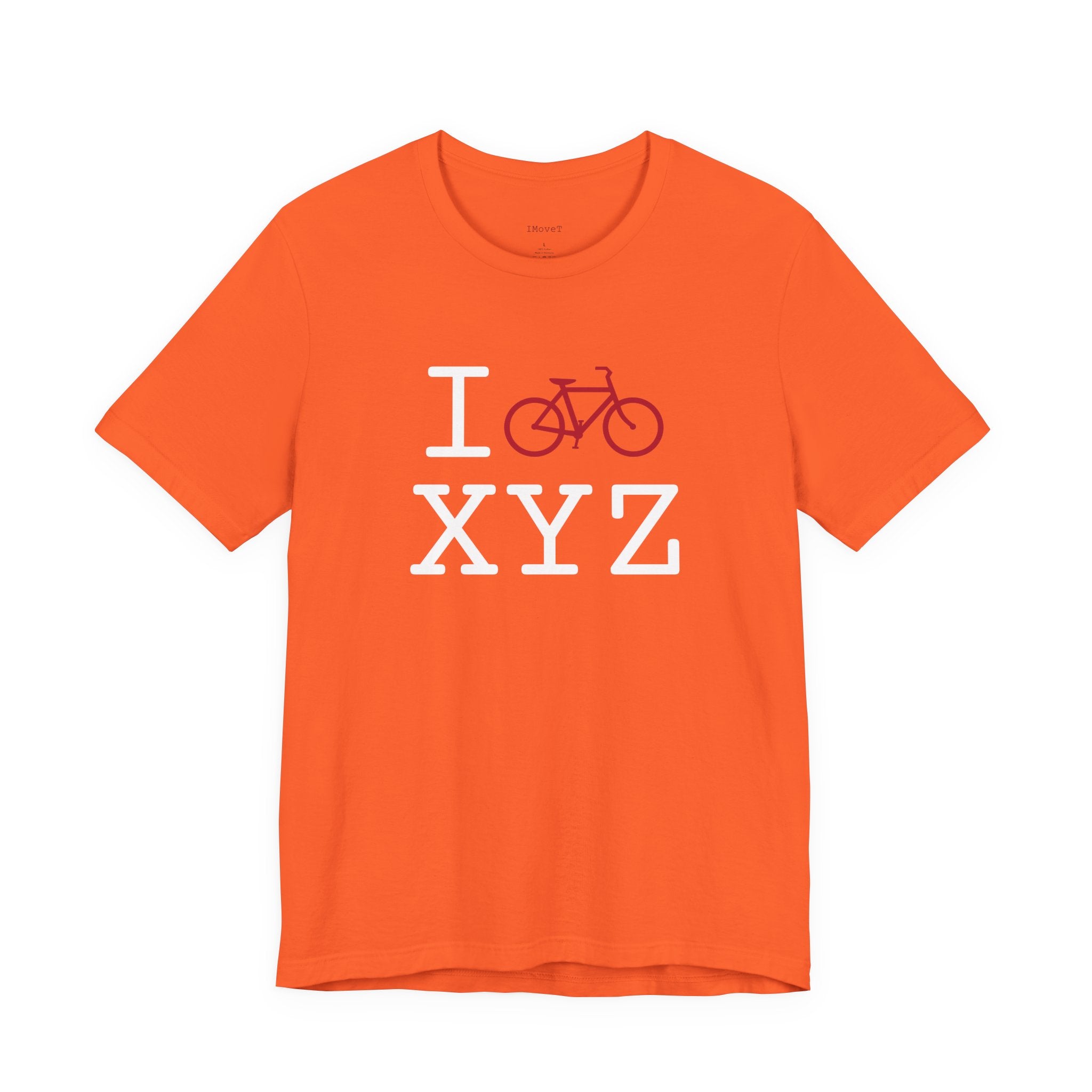 I Bike ___ unisex T, crimson bike