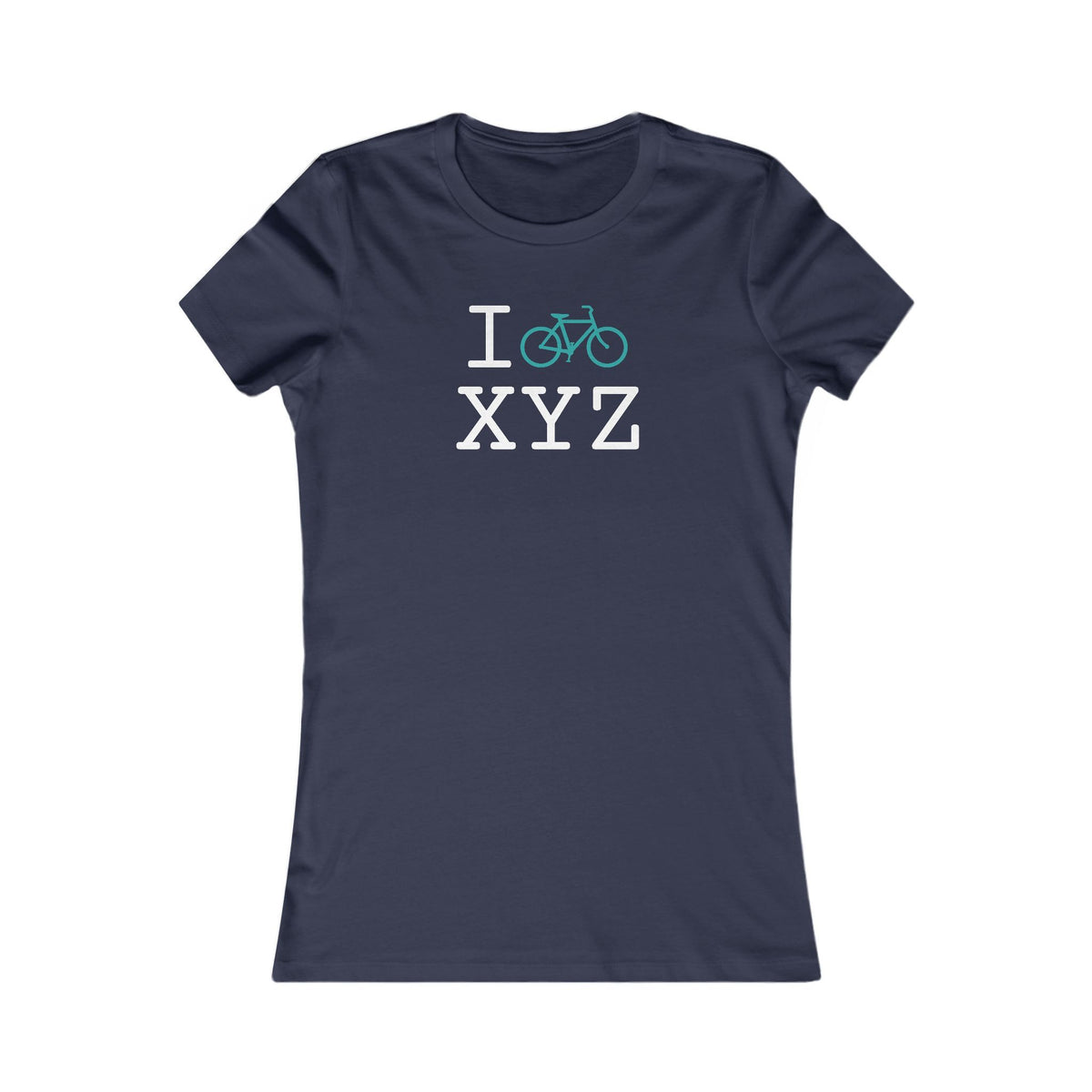 I Bike women's T, teal bike