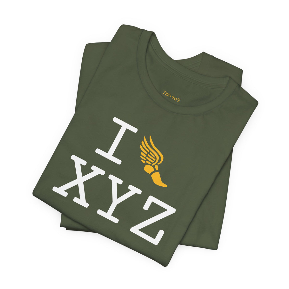 I Run unisex T, yellow logo