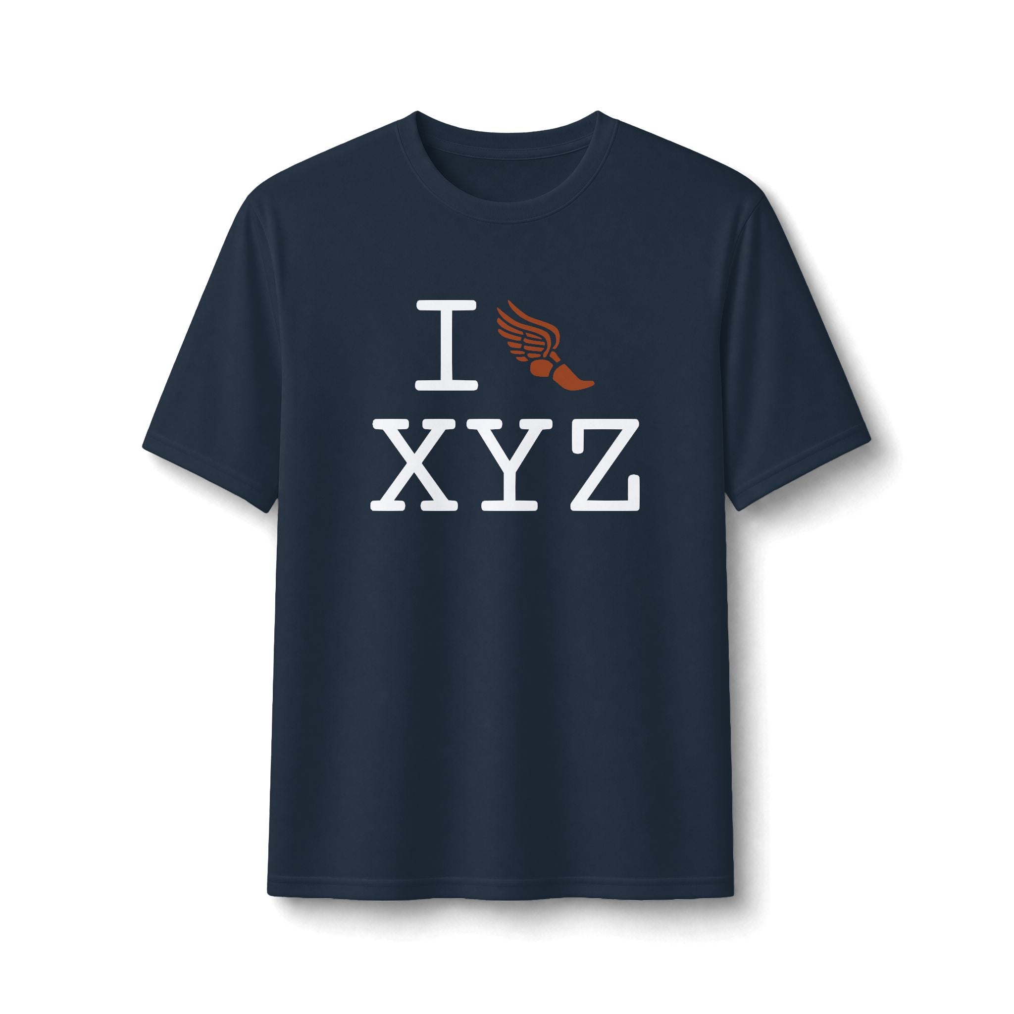 I Run ___ athletic T, autumn logo
