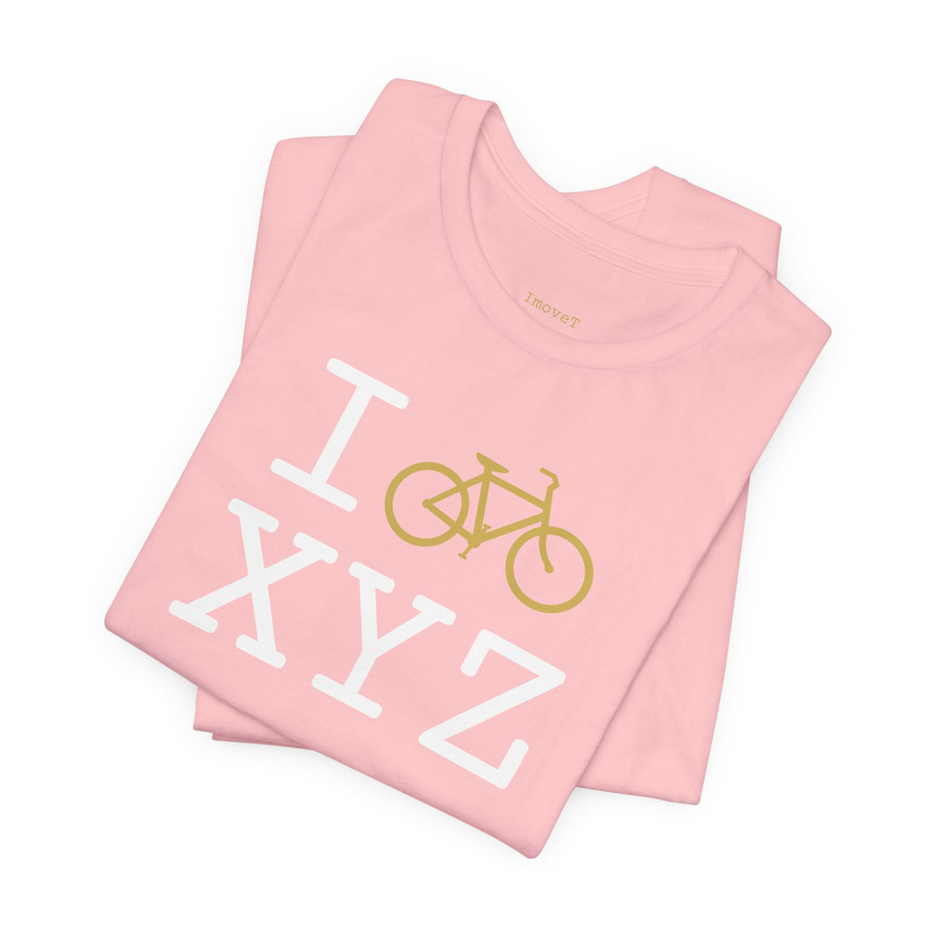 I Bike unisex T, gold bike
