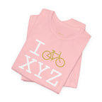 I Bike unisex T, gold bike