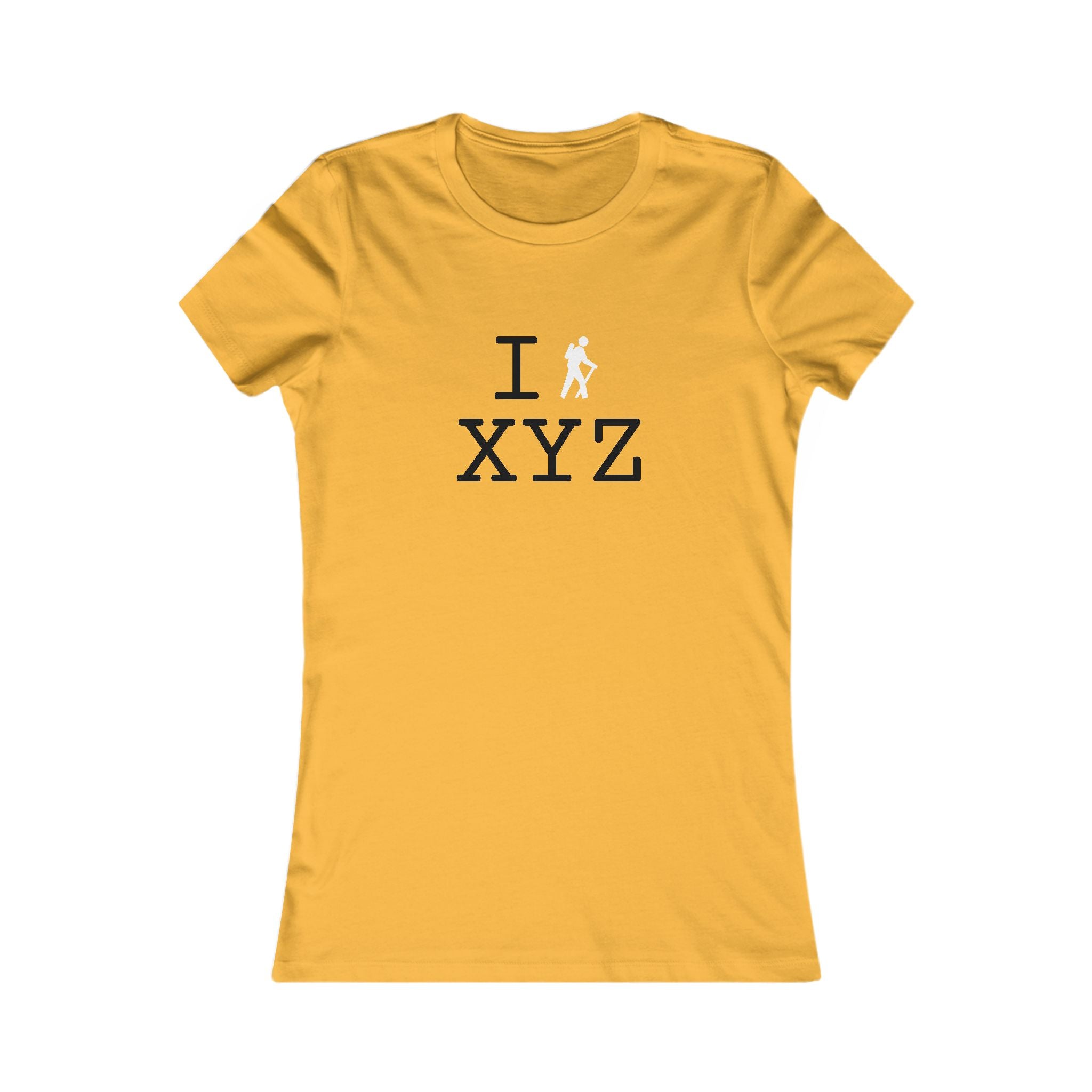 "I Hike ___" women's T, white hiker